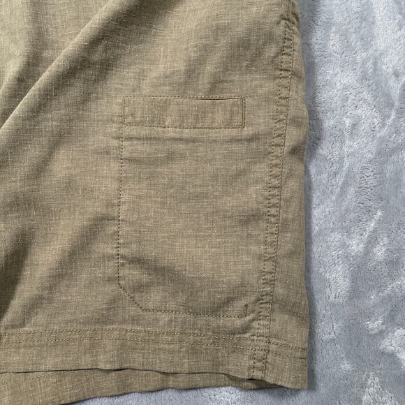 Prana Furrow Shorts Mens 38 Tan Hemp Blend Outdoor Hiking Casual Performance - Picture 6 of 9